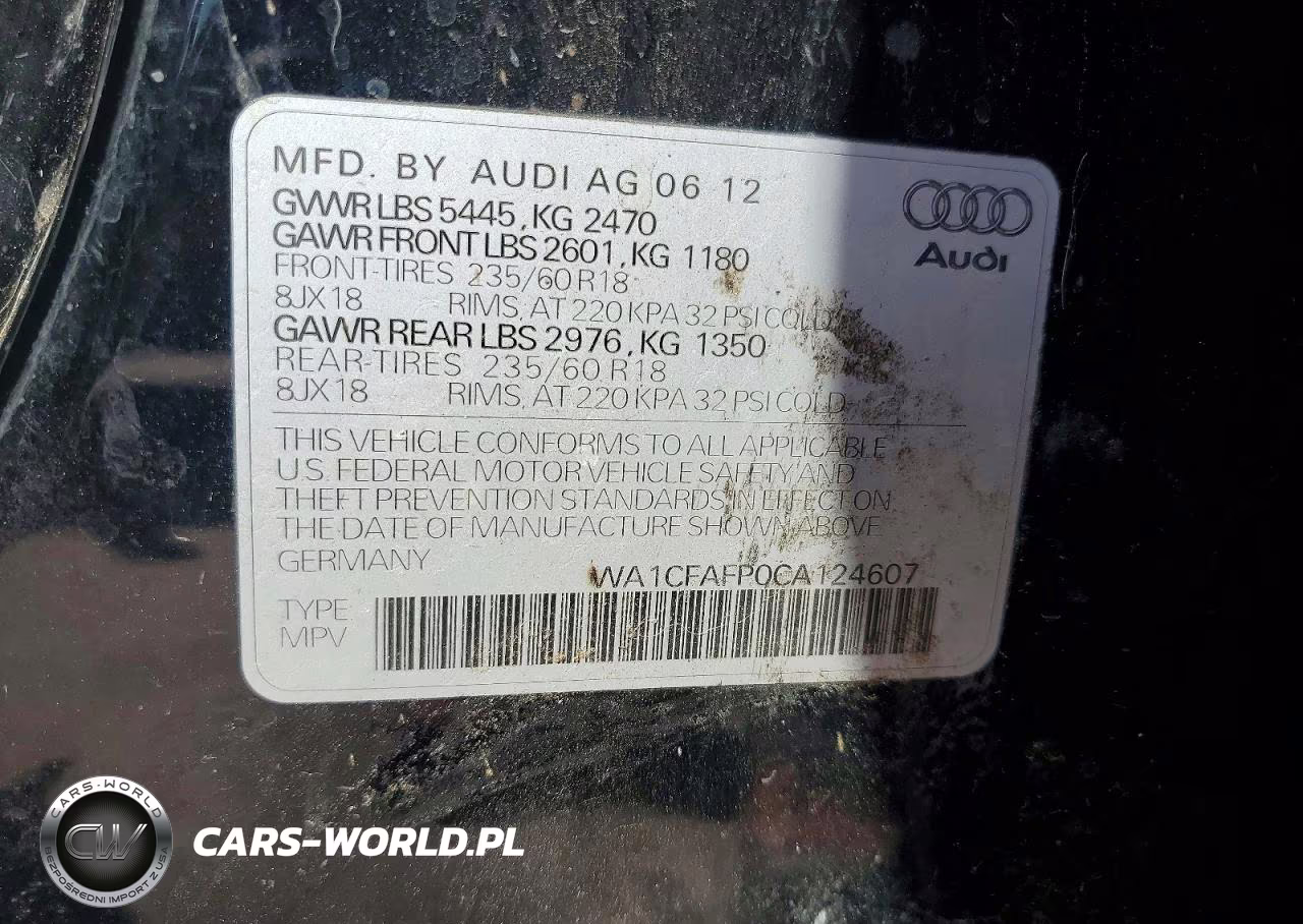 2012 Audi Q5 2.0T Premium VIN:WA1CFAFP0CA124607 - 12