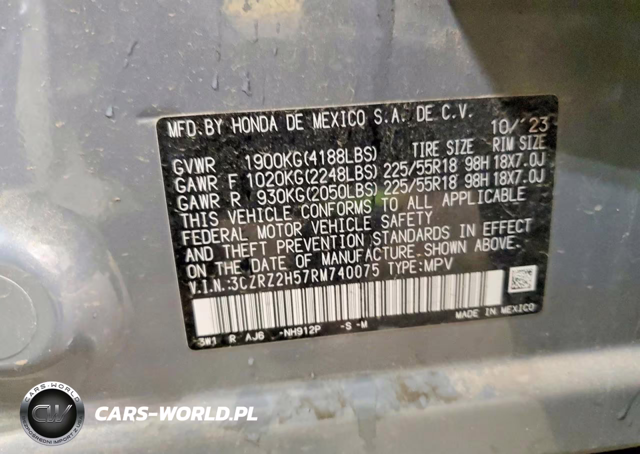2024 Honda Hr-V Sport VIN:3CZRZ2H57RM740075 - 13