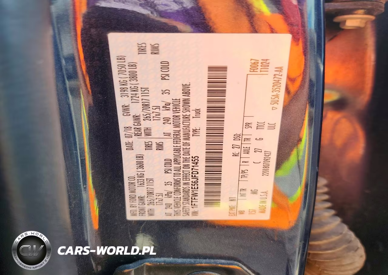 2018 Ford F150 Supercrew VIN:1FTFW1E56JFD71455 - 12