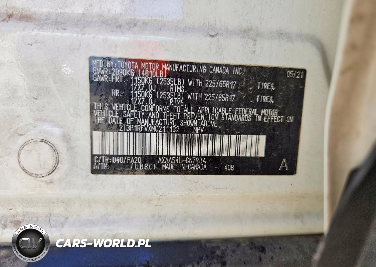 2021 Toyota Rav4 Xle VIN:2T3P1RFVXMC211132 - 13