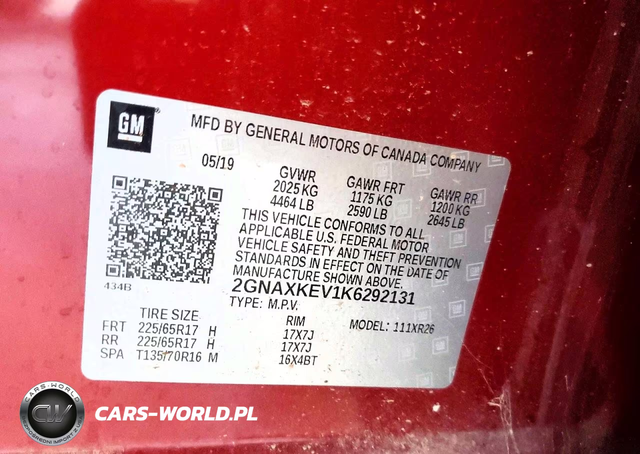 2019 Chevrolet Equinox Lt VIN:2GNAXKEV1K6292131 - 14