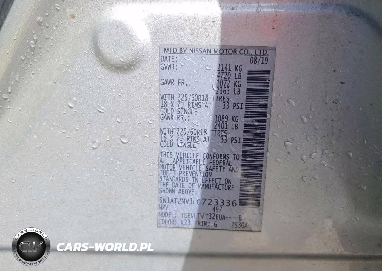 2020 Nissan Rogue Sv VIN:5N1AT2MV3LC723336 - 14