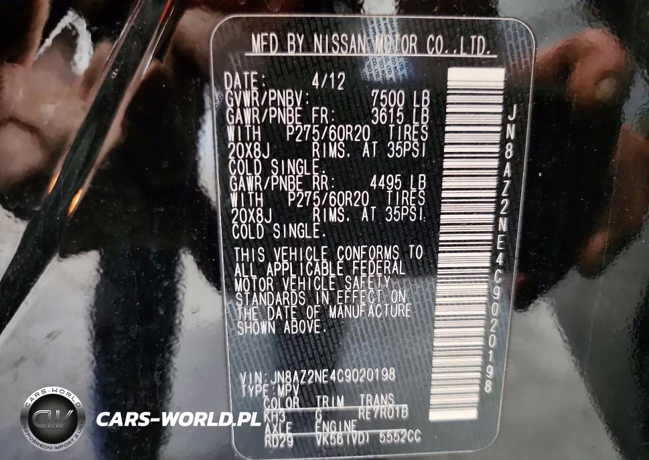 2012 Infiniti Qx56 Base VIN:JN8AZ2NE4C9020198 - 13