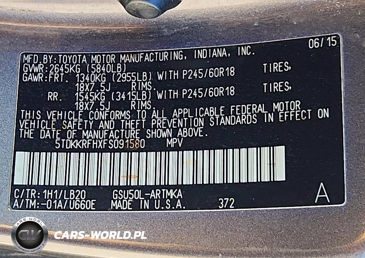 2015 Toyota Highlander Xle VIN:5TDKKRFHXFS091580 - 14