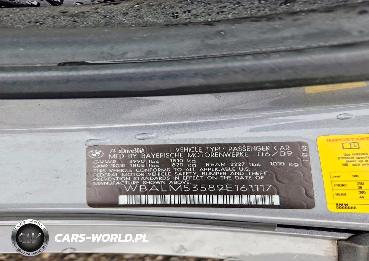 2009 BMW Z4 Sdrive30I VIN:WBALM53589E161117 - 12