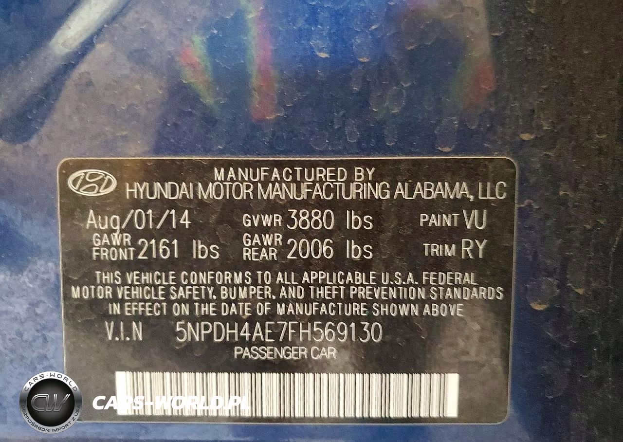 2015 Hyundai Elantra Se VIN:5NPDH4AE7FH569130 - 12