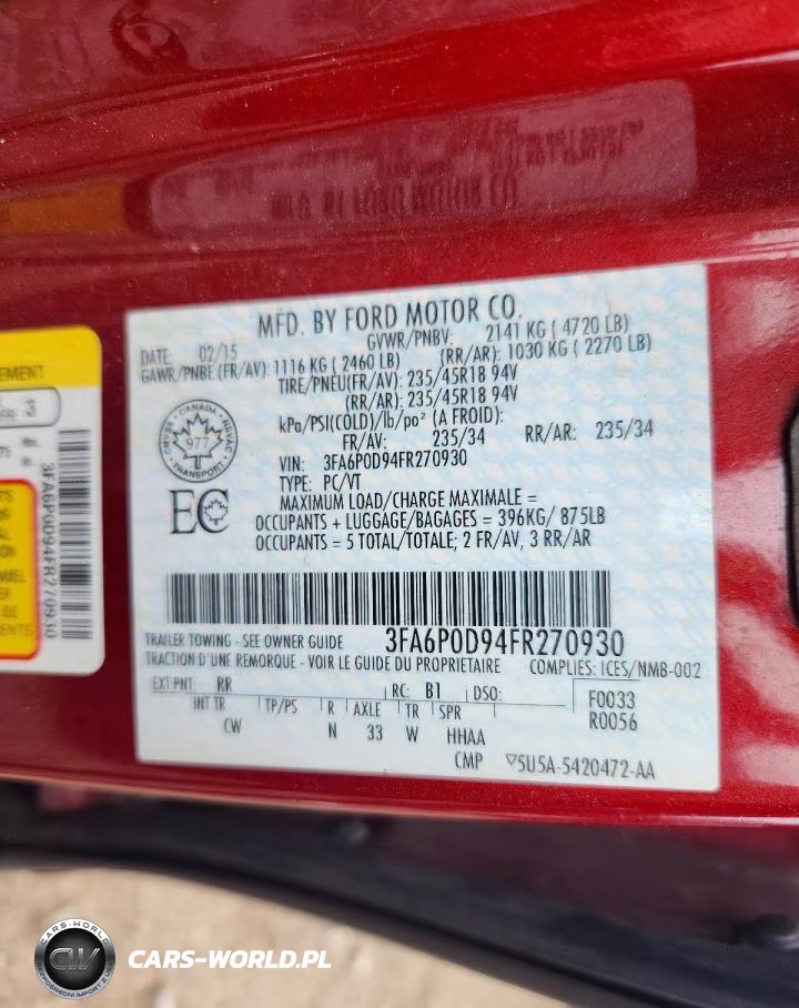 2015 Ford Fusion Titanium VIN:3FA6P0D94FR270930 - 12