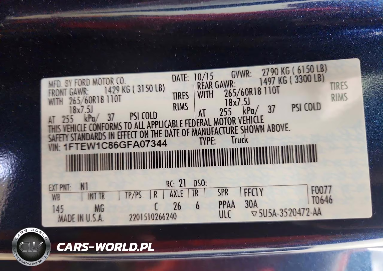 2016 Ford F150 Supercrew VIN:1FTEW1C86GFA07344 - 13