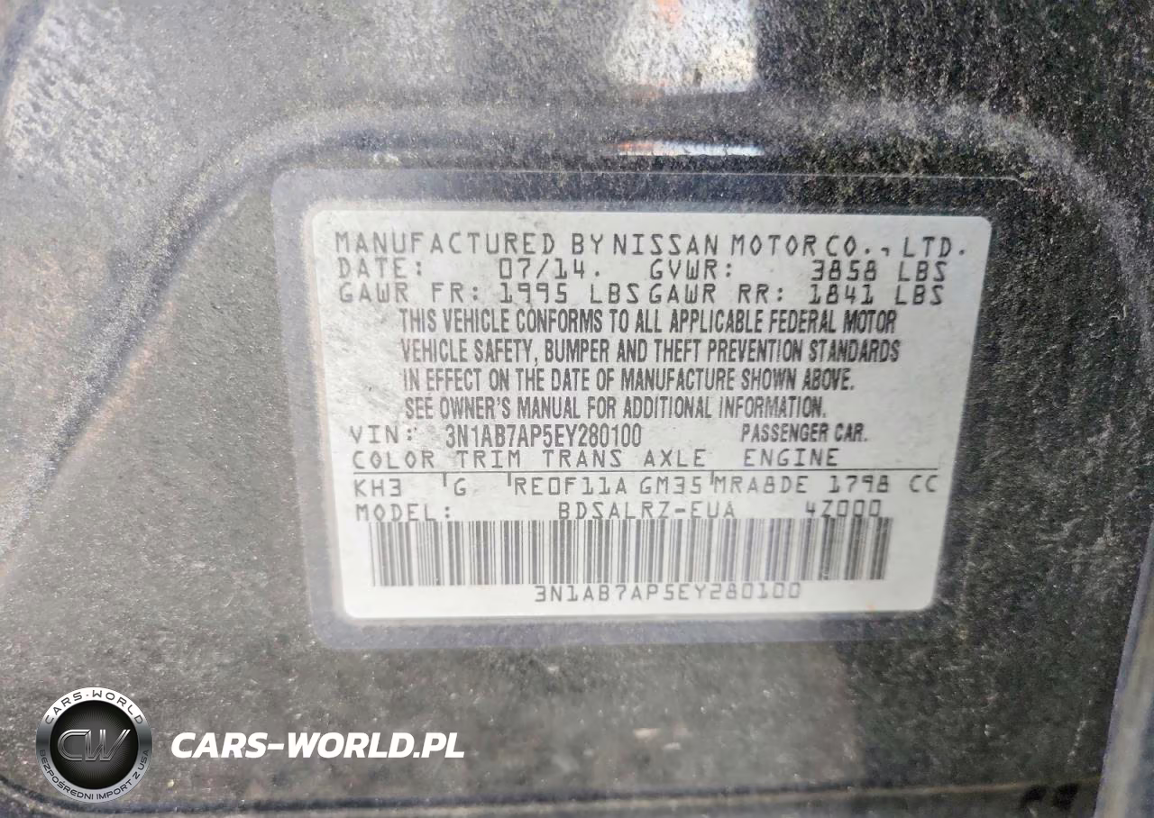 2014 Nissan Sentra Sr VIN:3N1AB7AP5EY280100 - 12