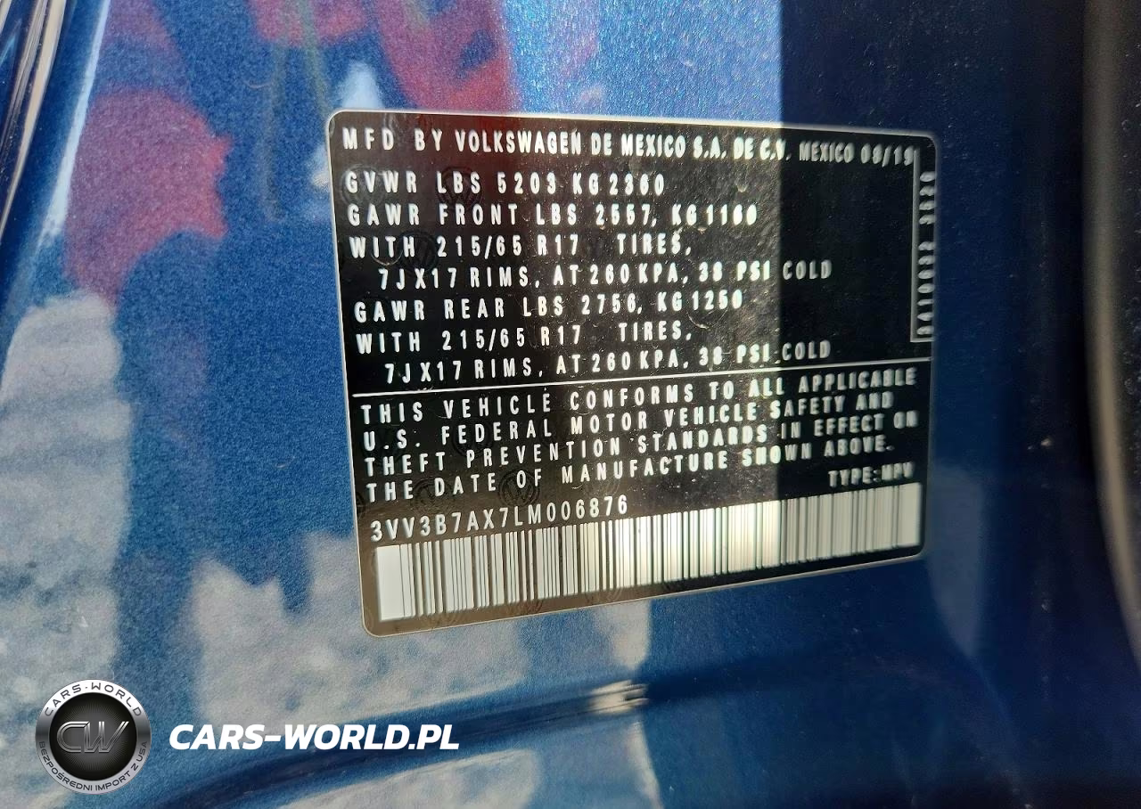 2020 Volkswagen Tiguan Se VIN:3VV3B7AX7LM006876 - 13