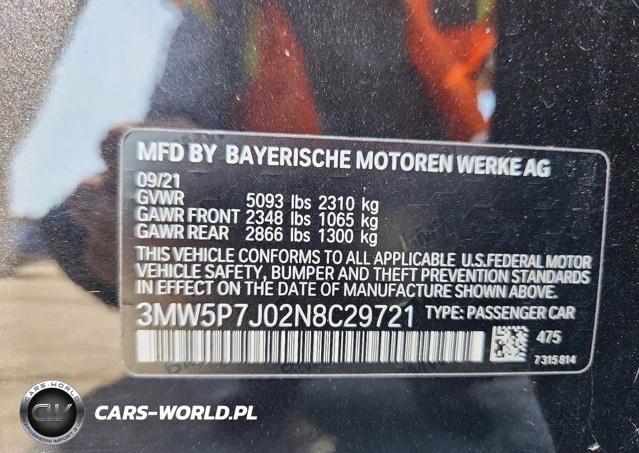 2022 BMW 330E VIN:3MW5P7J02N8C29721 - 12