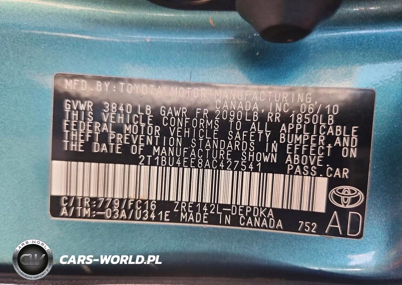 2010 Toyota Corolla Le VIN:2T1BU4EE8AC427541 - 12