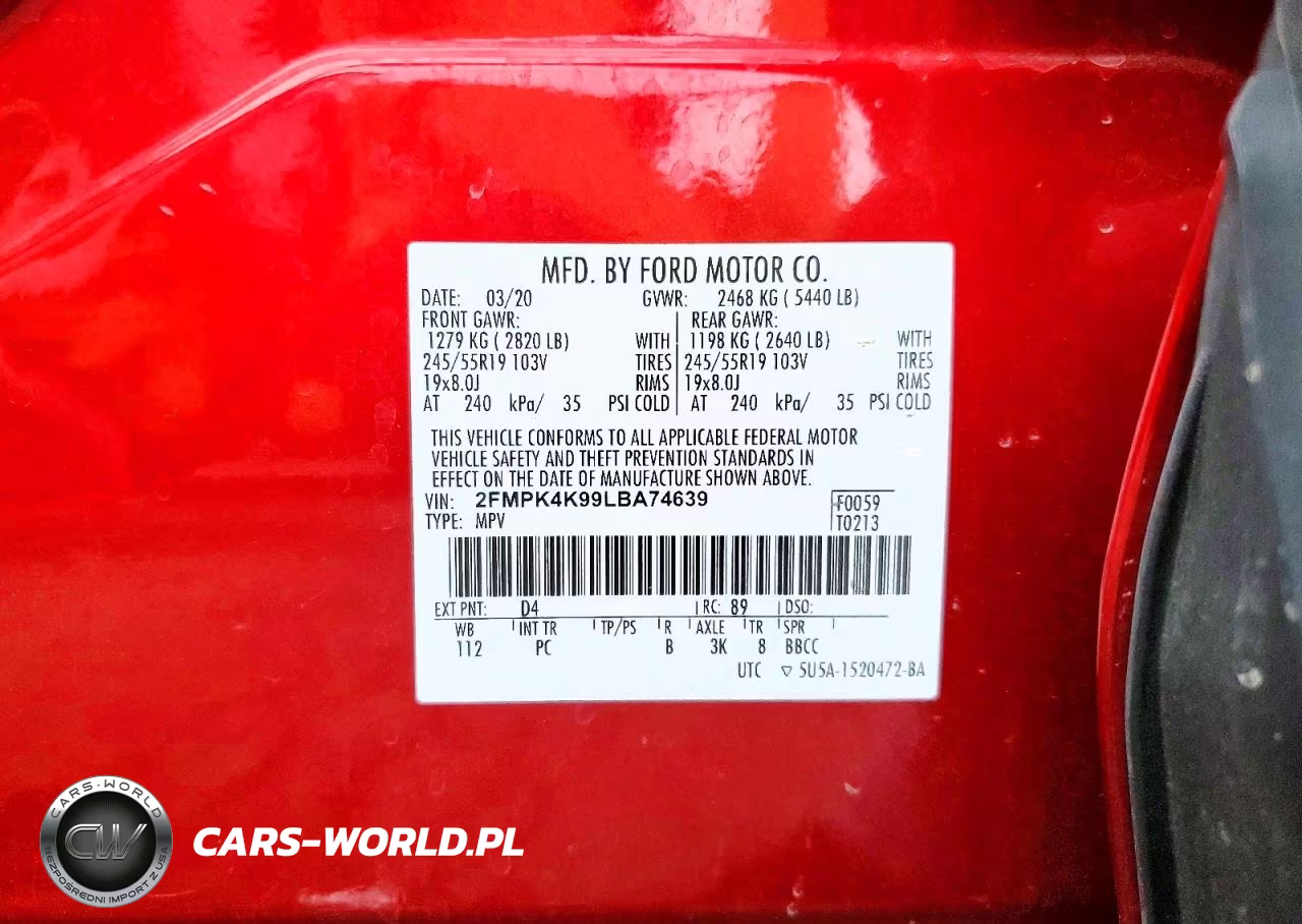 2020 Ford Edge Titanium VIN:2FMPK4K99LBA74639 - 12