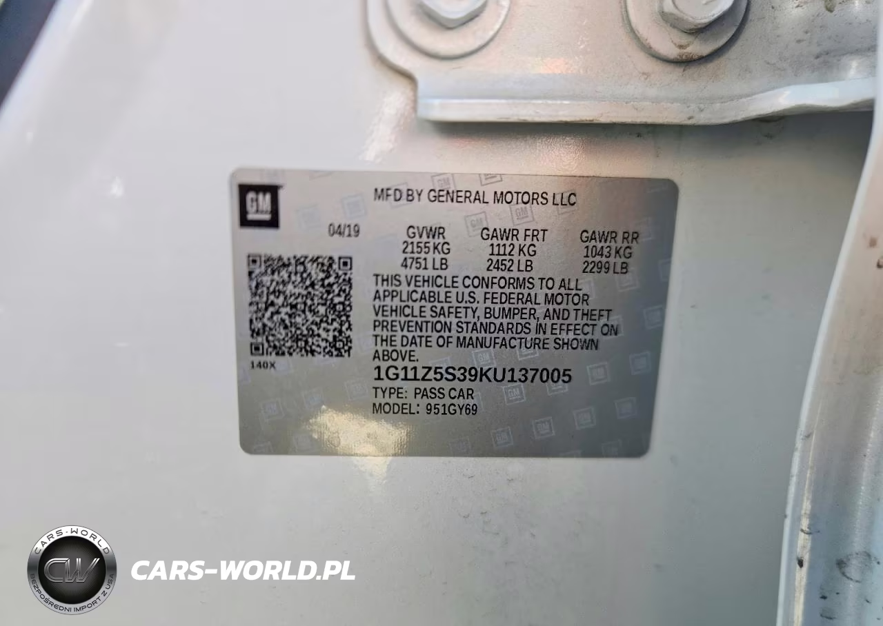 2019 Chevrolet Impala Lt VIN:1G11Z5S39KU137005 - 12
