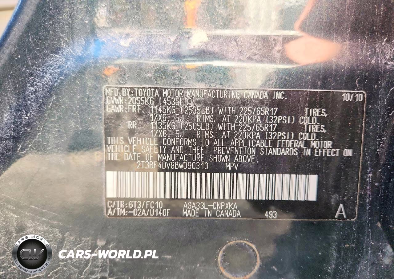 2011 Toyota Rav4 Base VIN:2T3BF4DV8BW090310 - 12