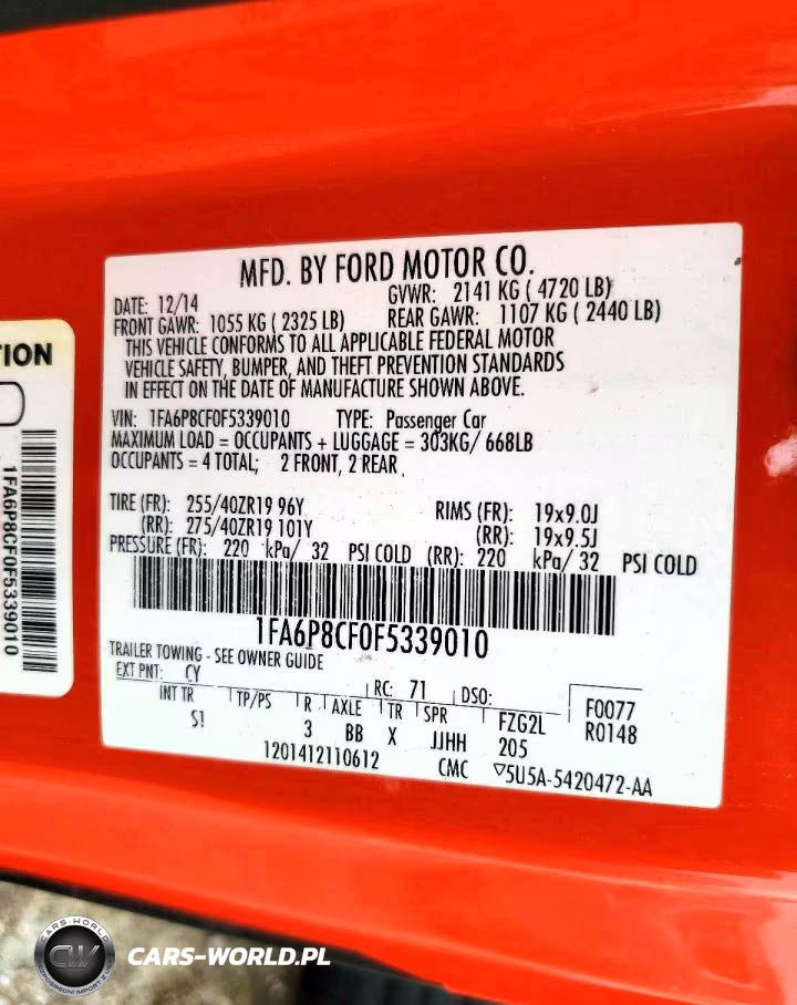 2015 Ford Mustang Gt VIN:1FA6P8CF0F5339010 - 13