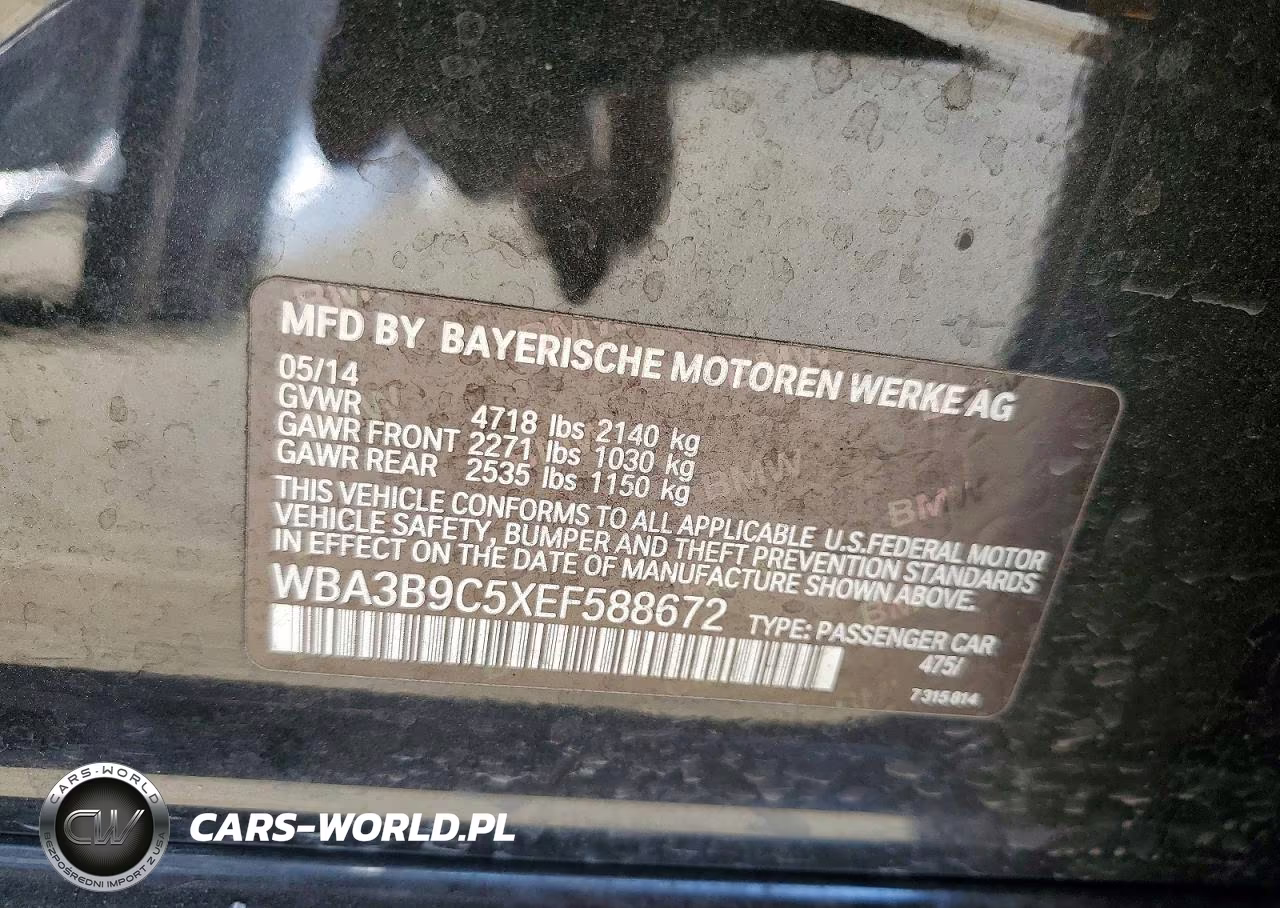 2014 BMW 335 Xi VIN:WBA3B9C5XEF588672 - 12