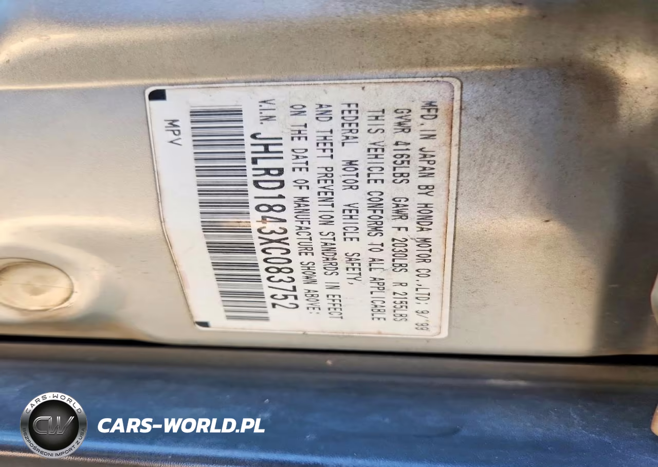 1999 Honda Cr-V Lx VIN:JHLRD1843XC083752 - 13