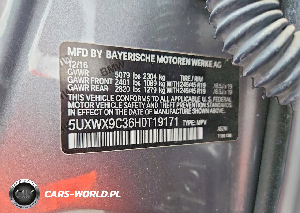 2017 BMW X3 xDrive28I VIN:5UXWX9C36H0T19171 - 13
