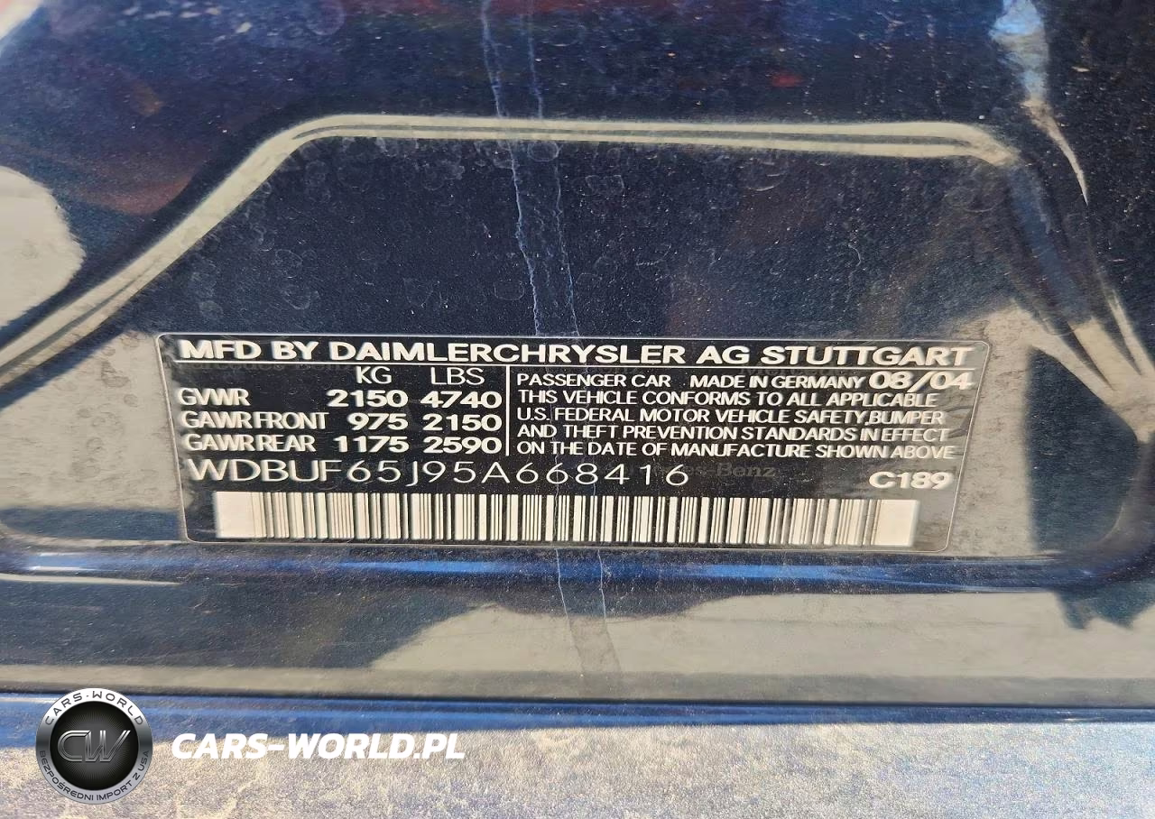 2005 Mercedes-Benz E 320 VIN:WDBUF65J95A668416 - 12