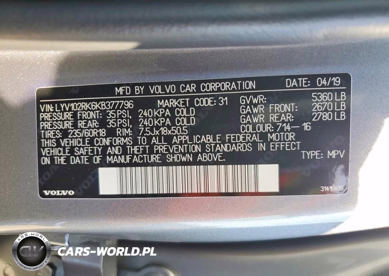 2019 Volvo Xc60 T5 VIN:LYV102RK6KB377796 - 13