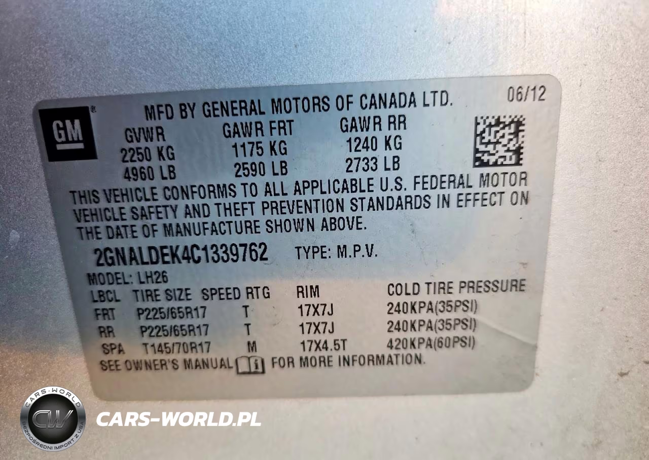 2012 Chevrolet Equinox Lt VIN:2GNALDEK4C1339762 - 12