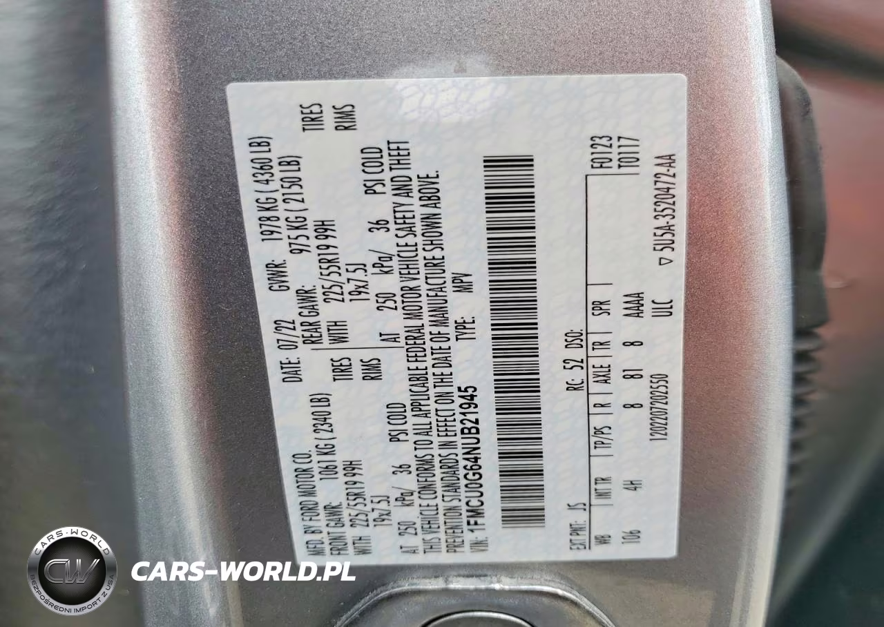 2022 Ford Escape Se VIN:1FMCU0G64NUB21945 - 13