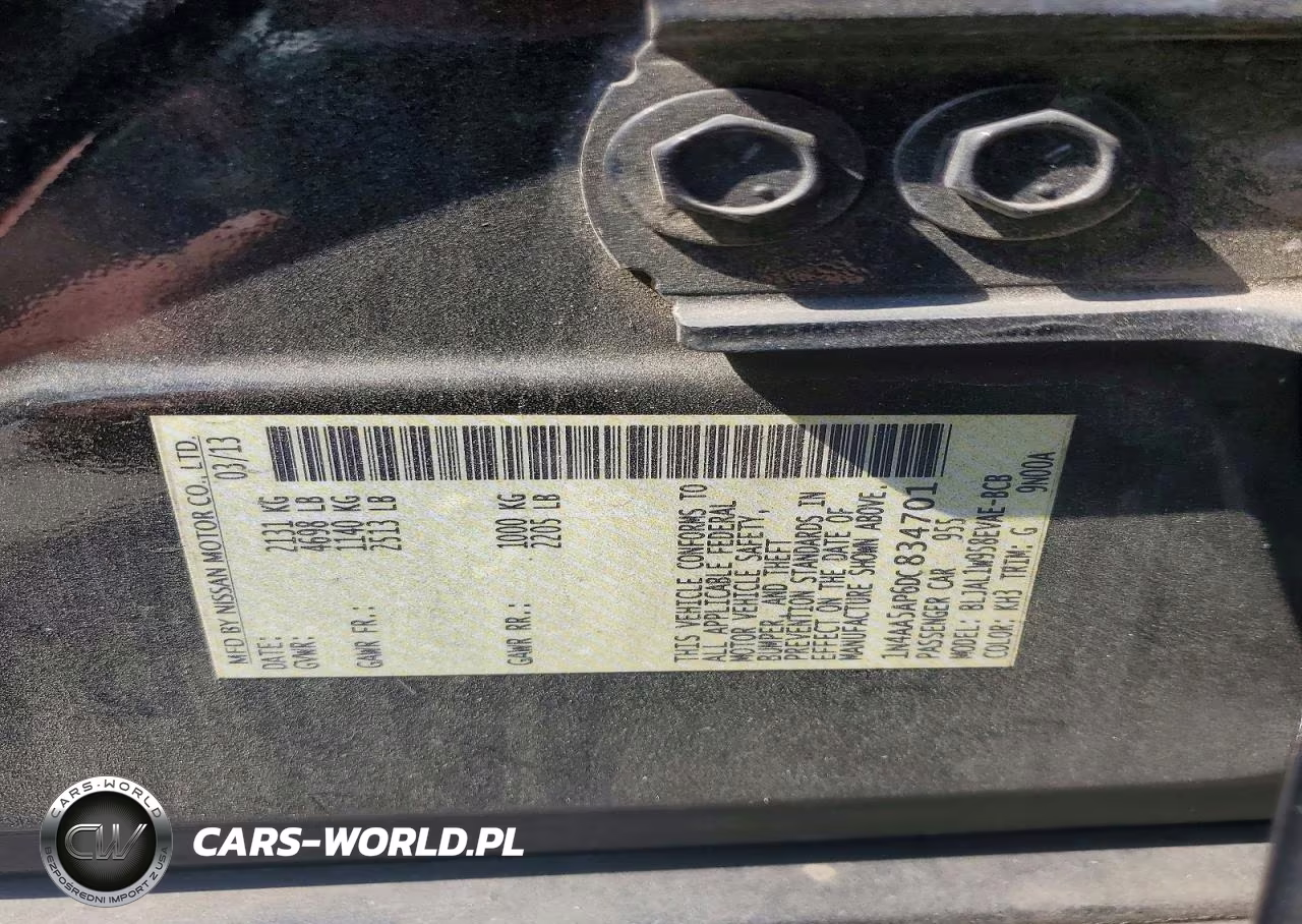 2013 Nissan Maxima 3.5 S VIN:1N4AA5AP6DC834701 - 12