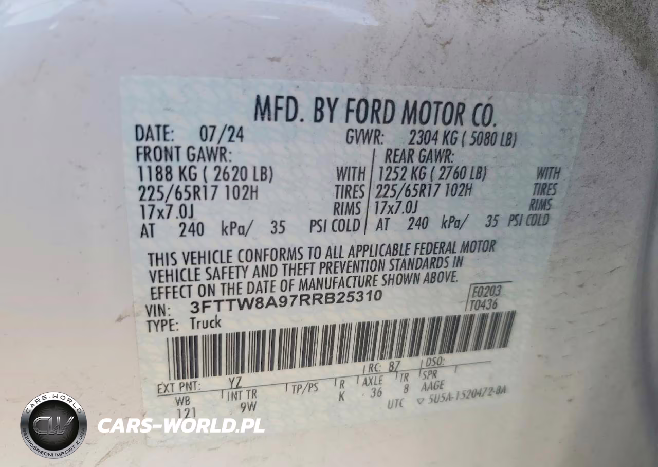 2024 Ford Maverick Xl VIN:3FTTW8A97RRB25310 - 12
