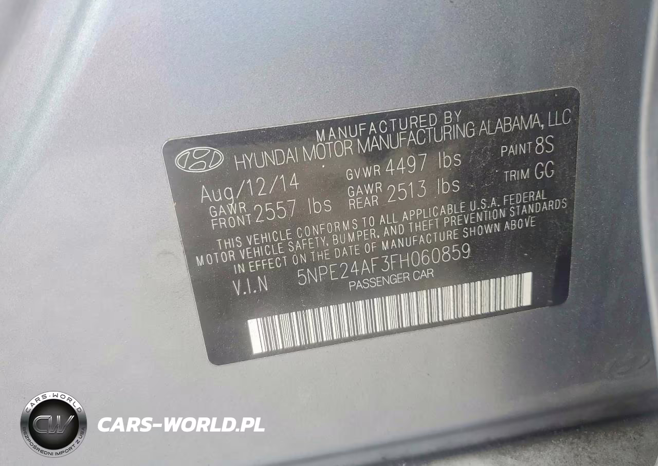 2015 Hyundai Sonata Se VIN:5NPE24AF3FH060859 - 12