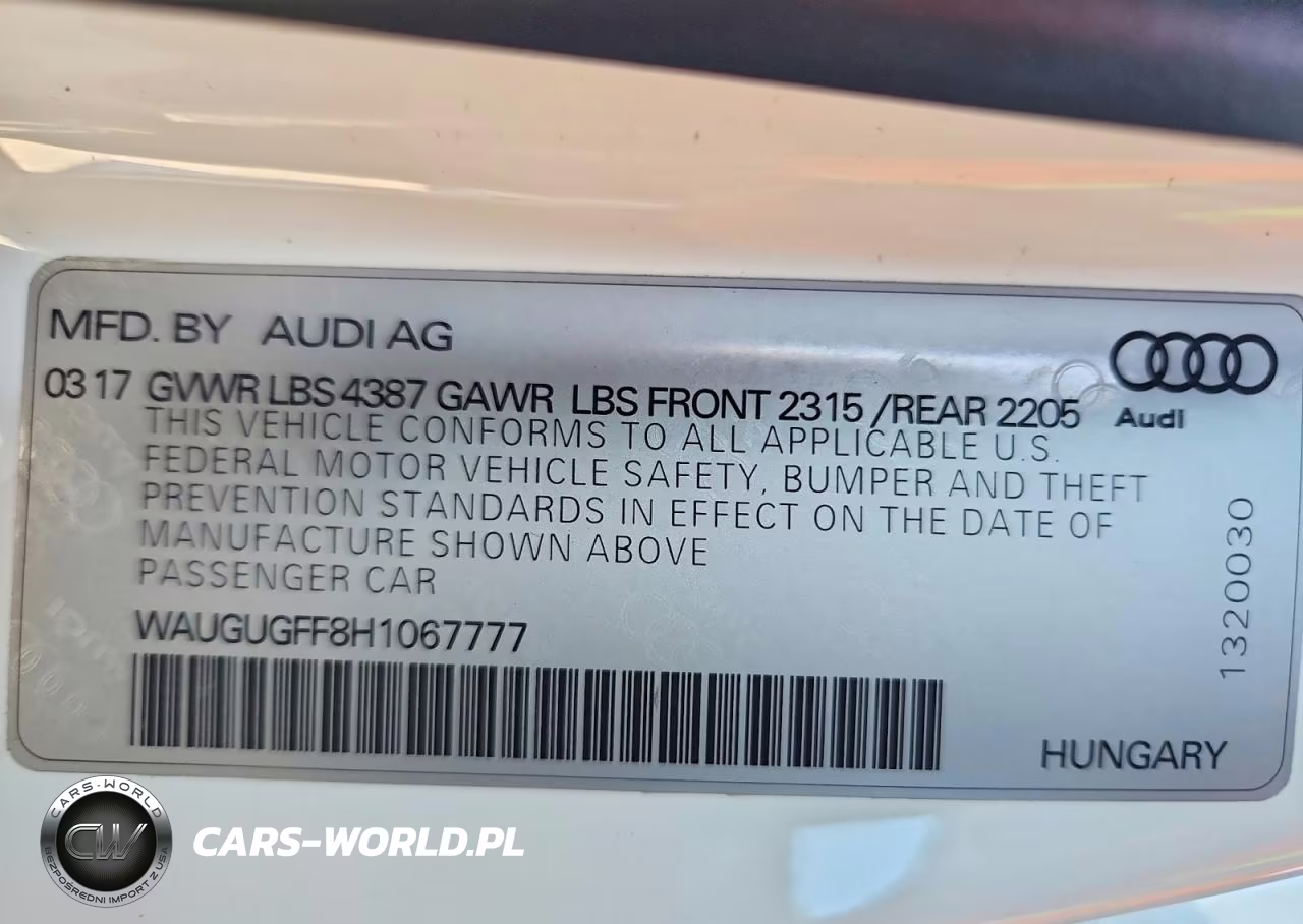 2017 Audi A3 Premium Plus VIN:WAUGUGFF8H1067777 - 12