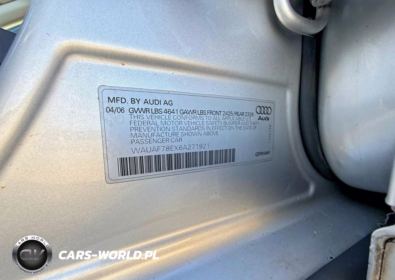 2006 Audi A4 2 Turbo VIN:WAUAF78EX6A271921 - 10