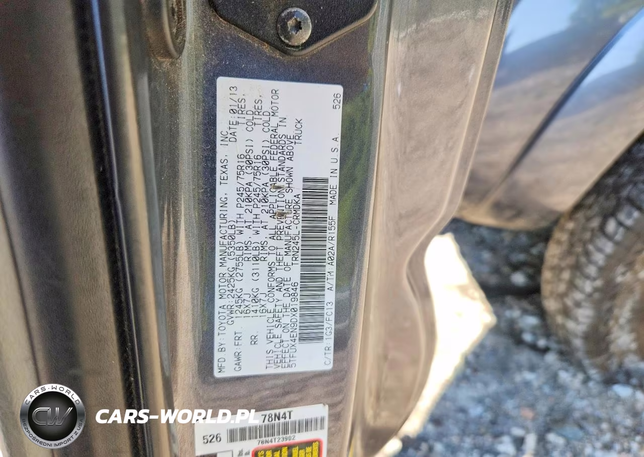 2013 Toyota Tacoma Base VIN:5TFUX4EN9DX019846 - 12