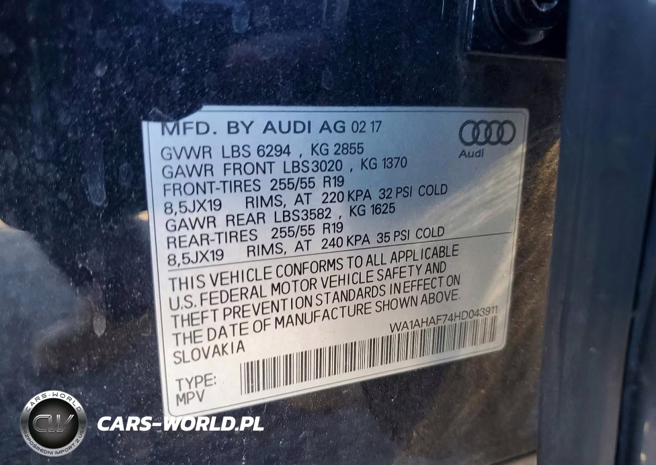 2017 Audi Q7 Premium VIN:WA1AHAF74HD043911 - 13