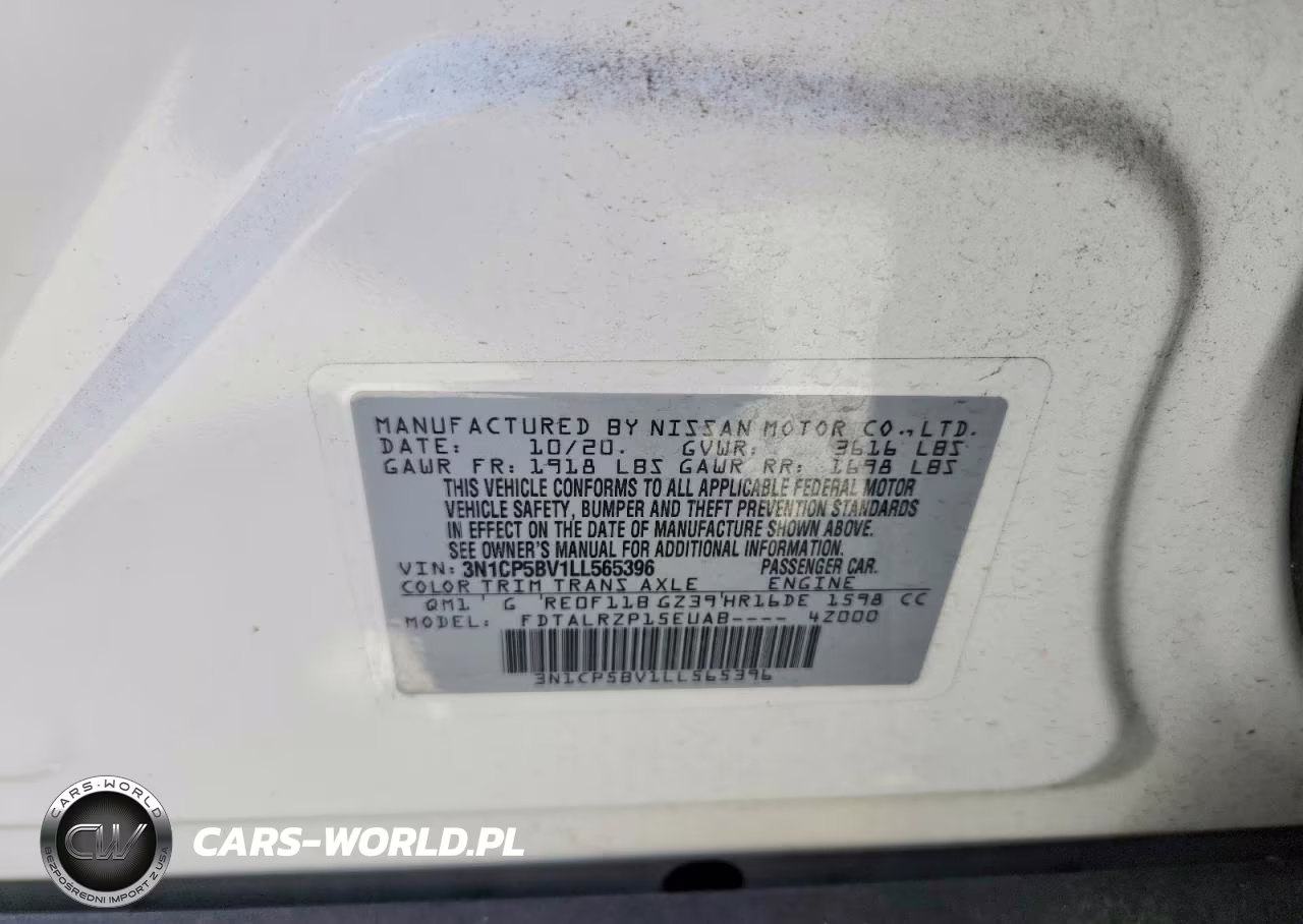 2020 Nissan Kicks S VIN:3N1CP5BV1LL565396 - 12