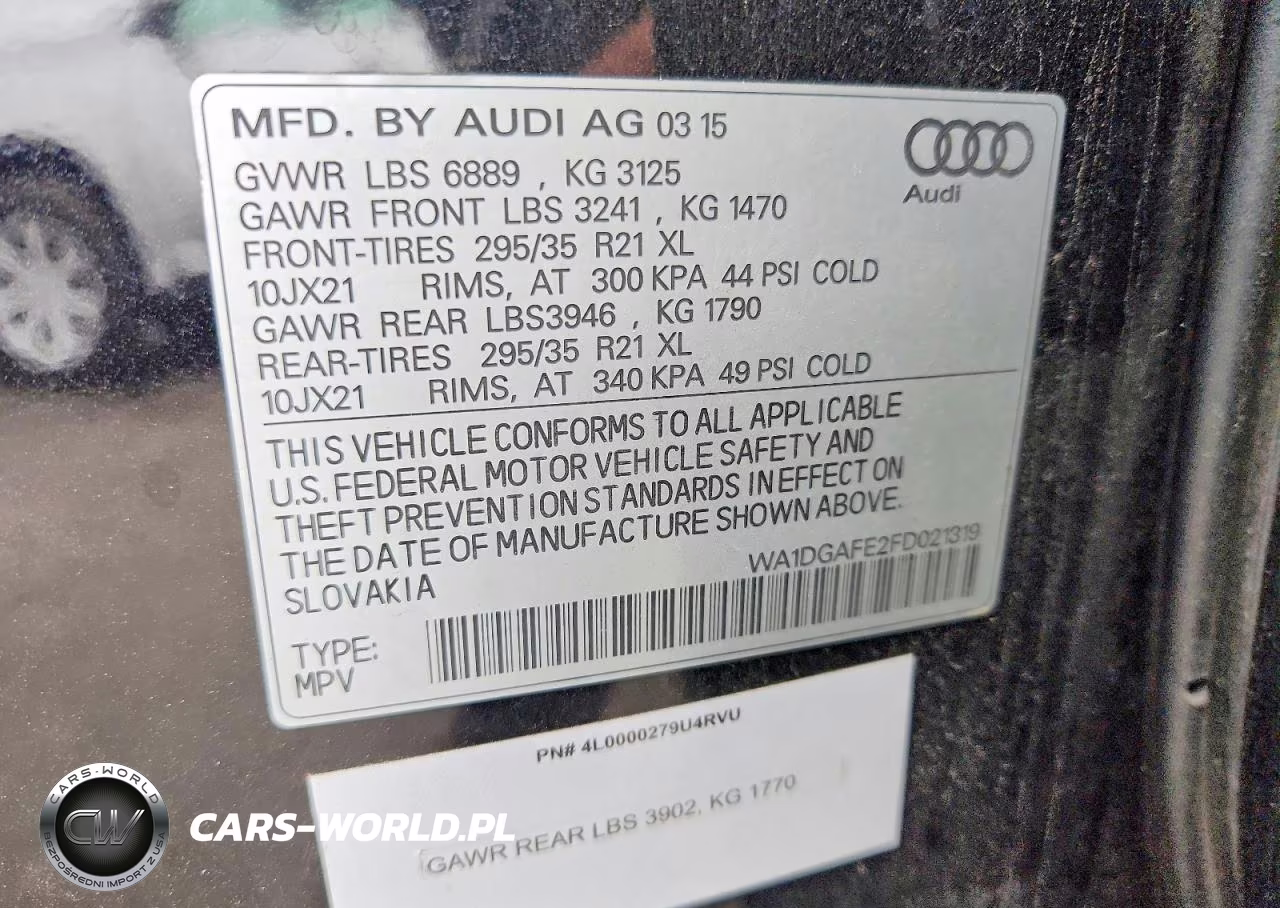 2015 Audi Q7 Prestige VIN:WA1DGAFE2FD021319 - 13