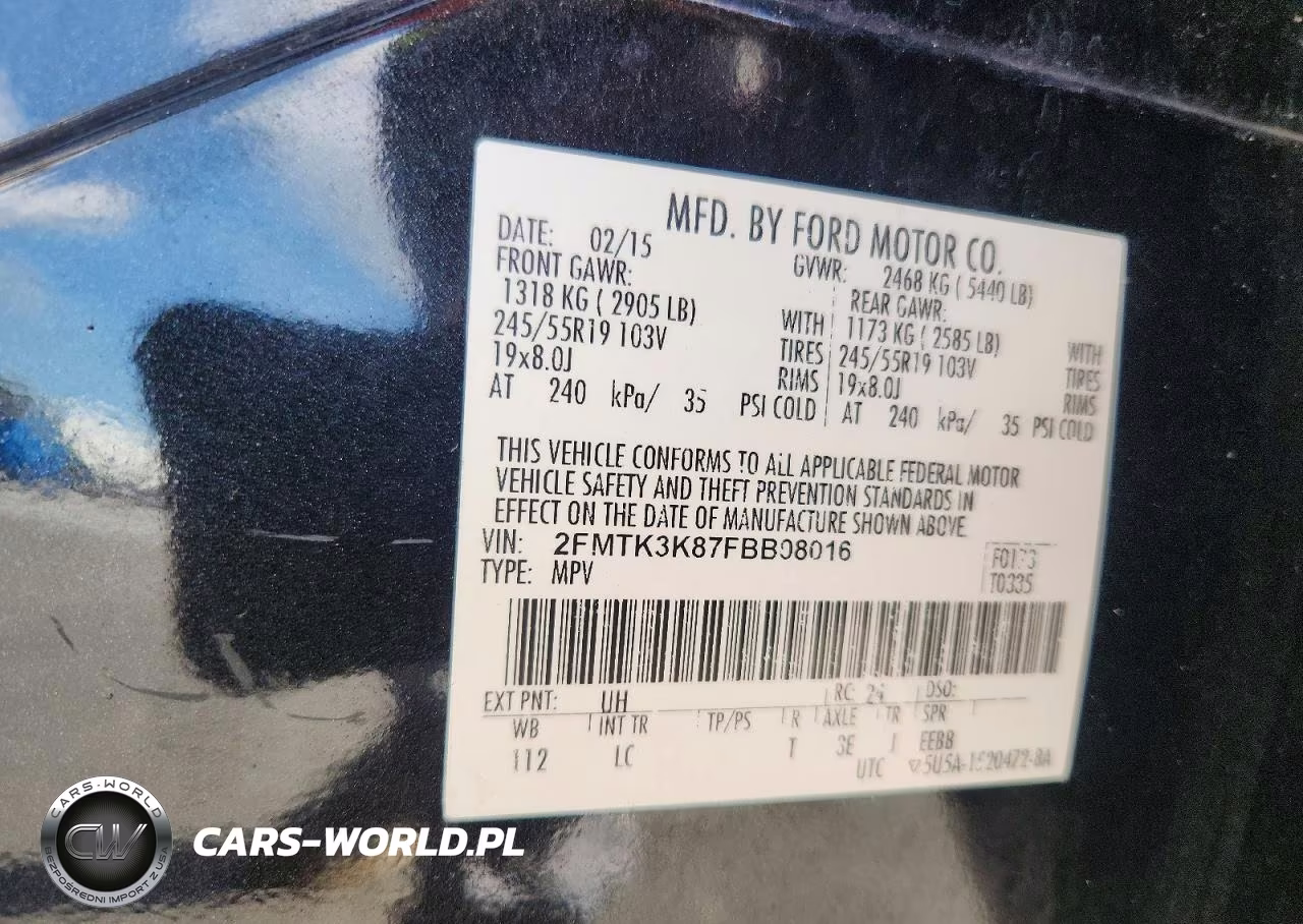 2015 Ford Edge Titanium VIN:2FMTK3K87FBB08016 - 14