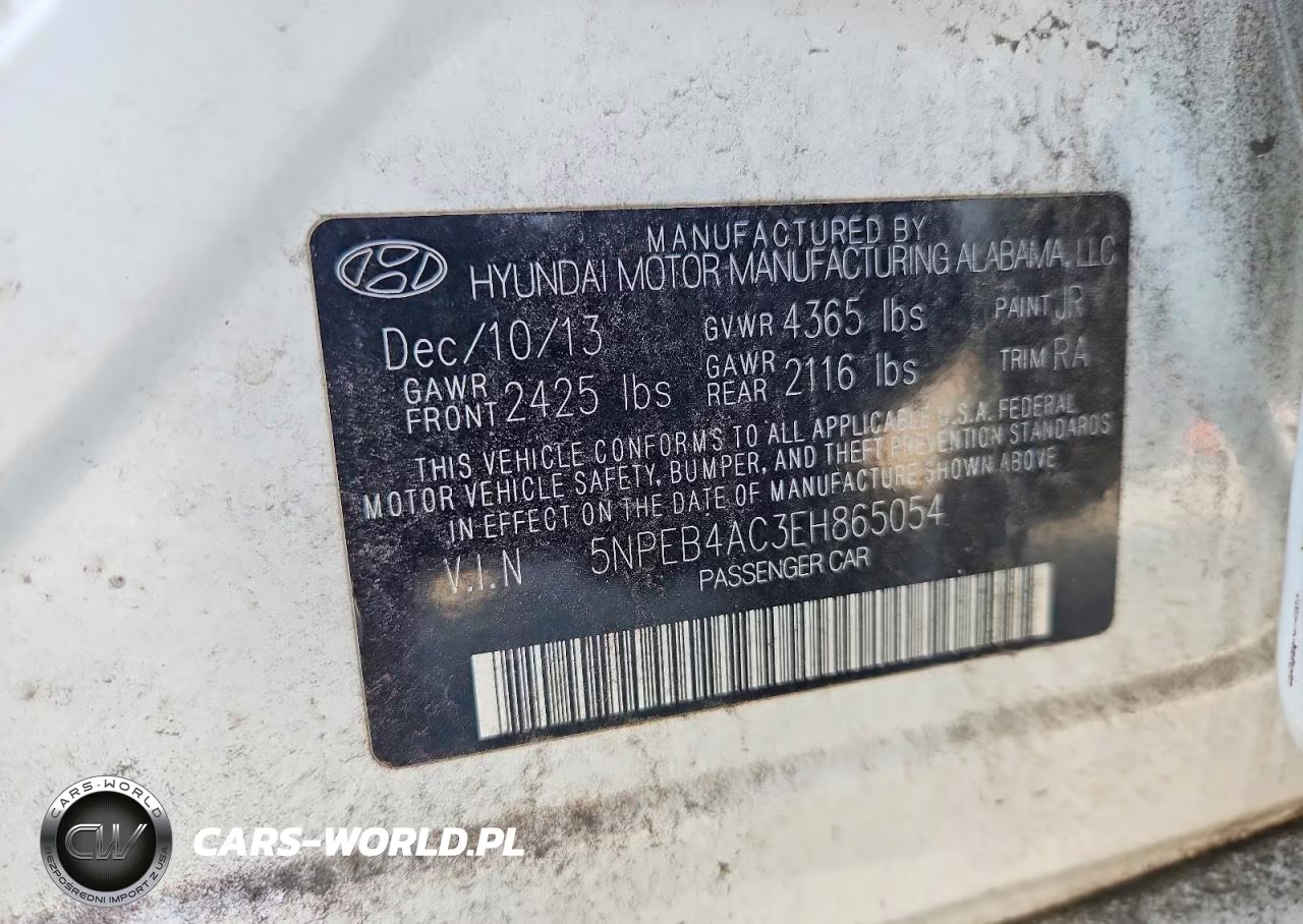 2014 Hyundai Sonata Gls VIN:5NPEB4AC3EH865054 - 12
