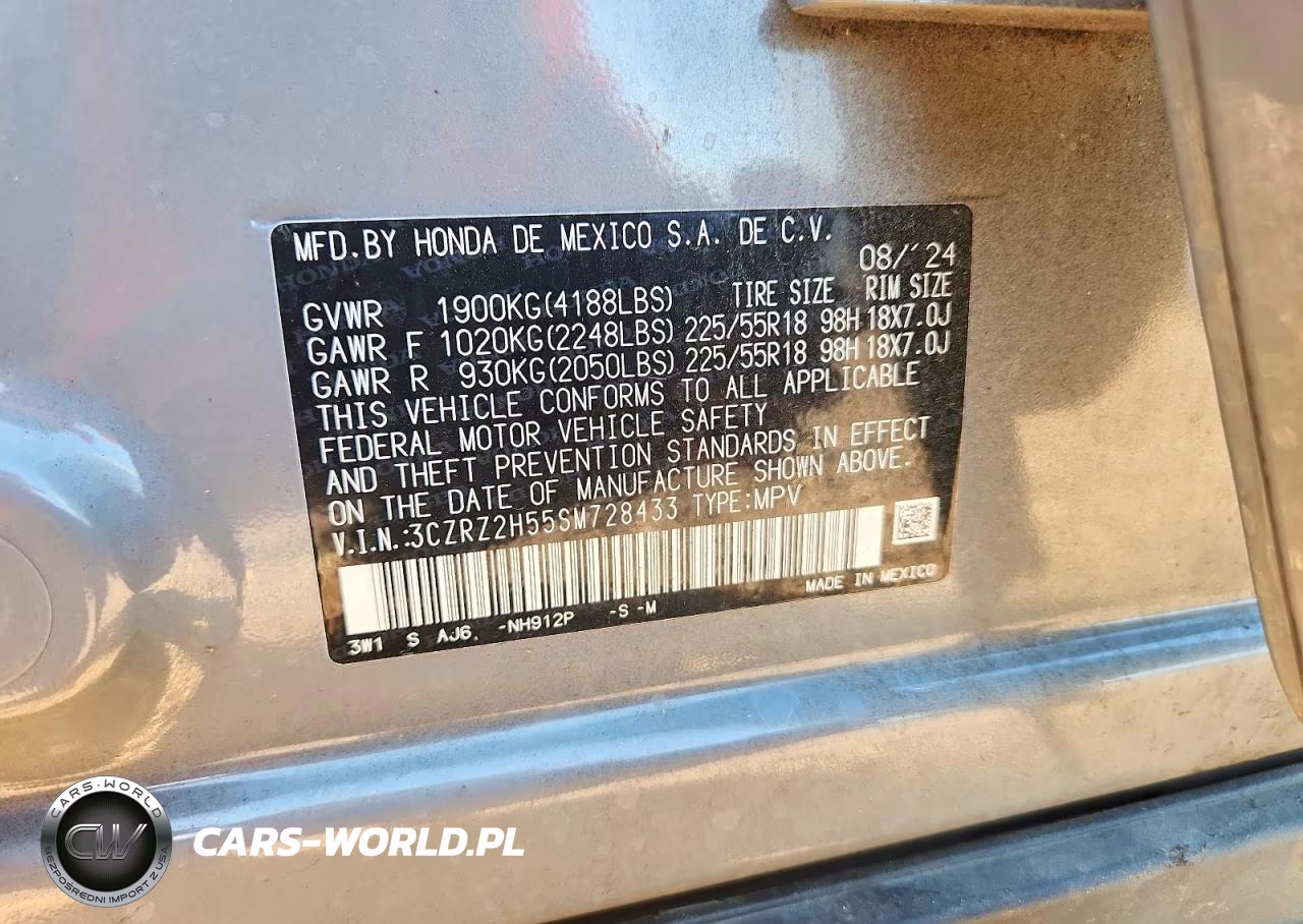 2025 Honda Hr-V Sport VIN:3CZRZ2H55SM728433 - 13