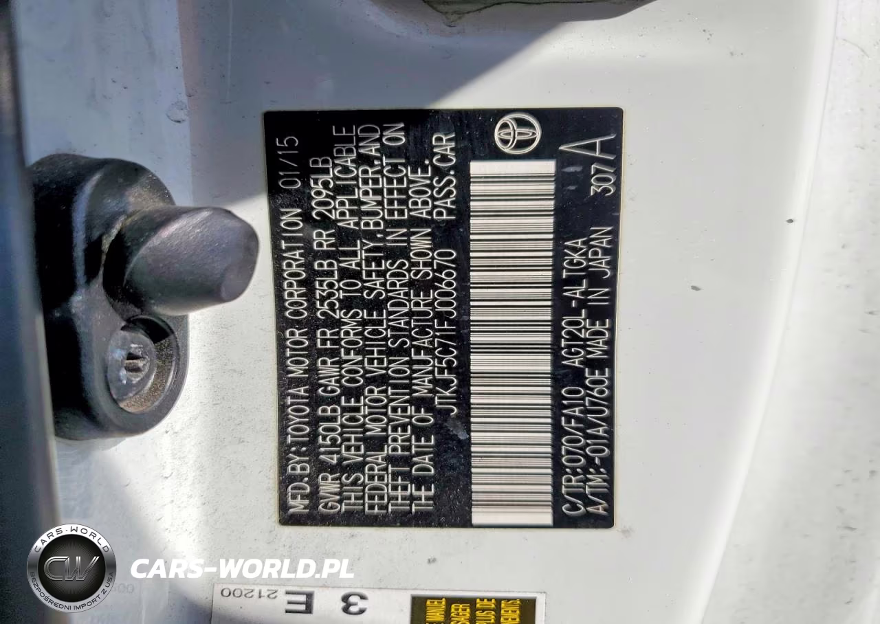 2015 Scion Tc Base VIN:JTKJF5C71FJ006670 - 12