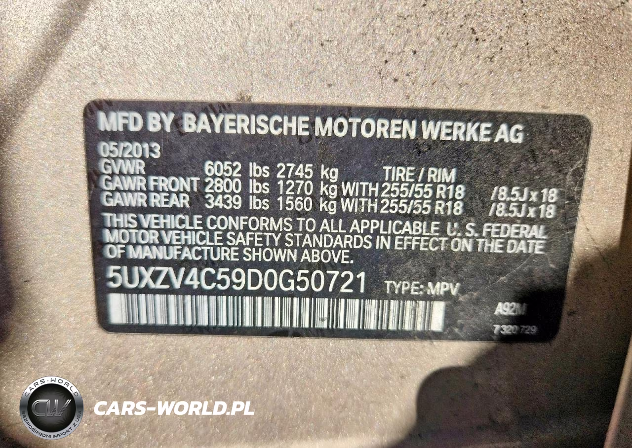 2013 BMW X5 xDrive35I VIN:5UXZV4C59D0G50721 - 13