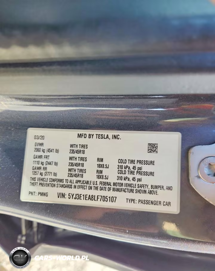 2020 Tesla Model 3 VIN:5YJ3E1EA8LF705107 - 12