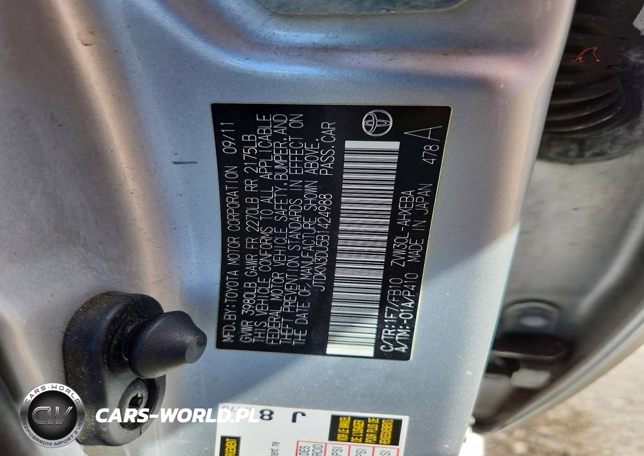 2011 Toyota Prius One VIN:JTDKN3DU5B1424988 - 12