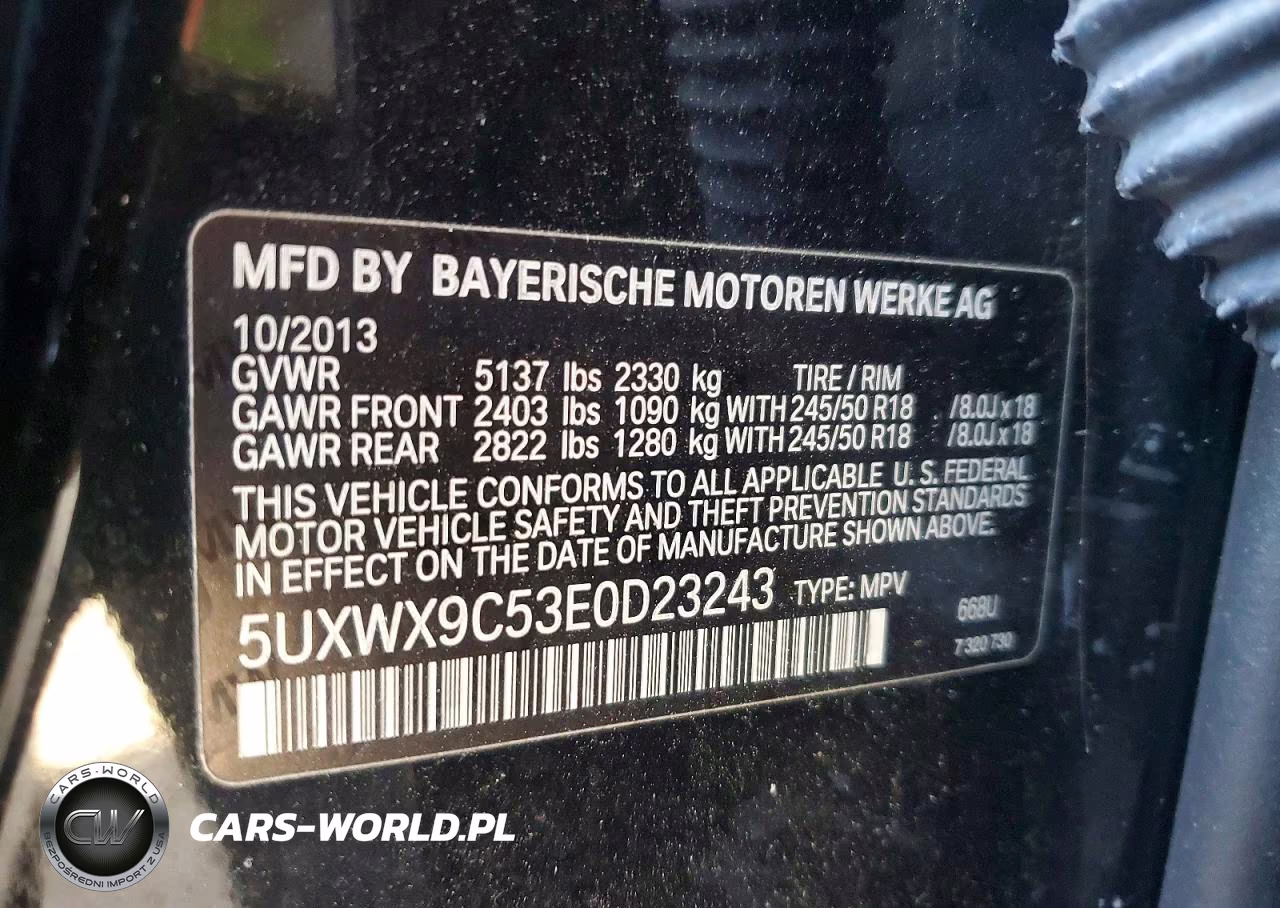 2014 BMW X3 xDrive28I VIN:5UXWX9C53E0D23243 - 12