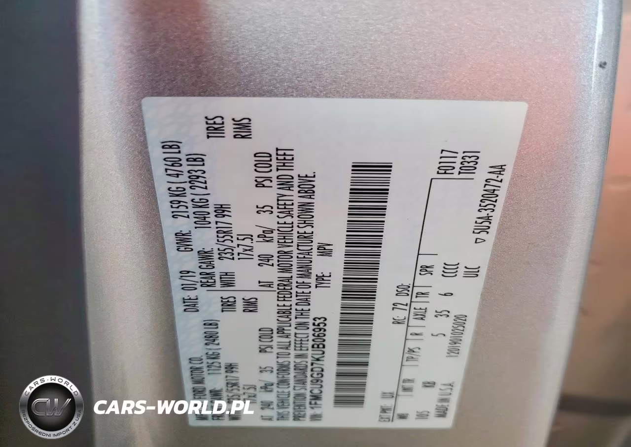 2019 Ford Escape Se VIN:1FMCU9GD7KUB06953 - 13