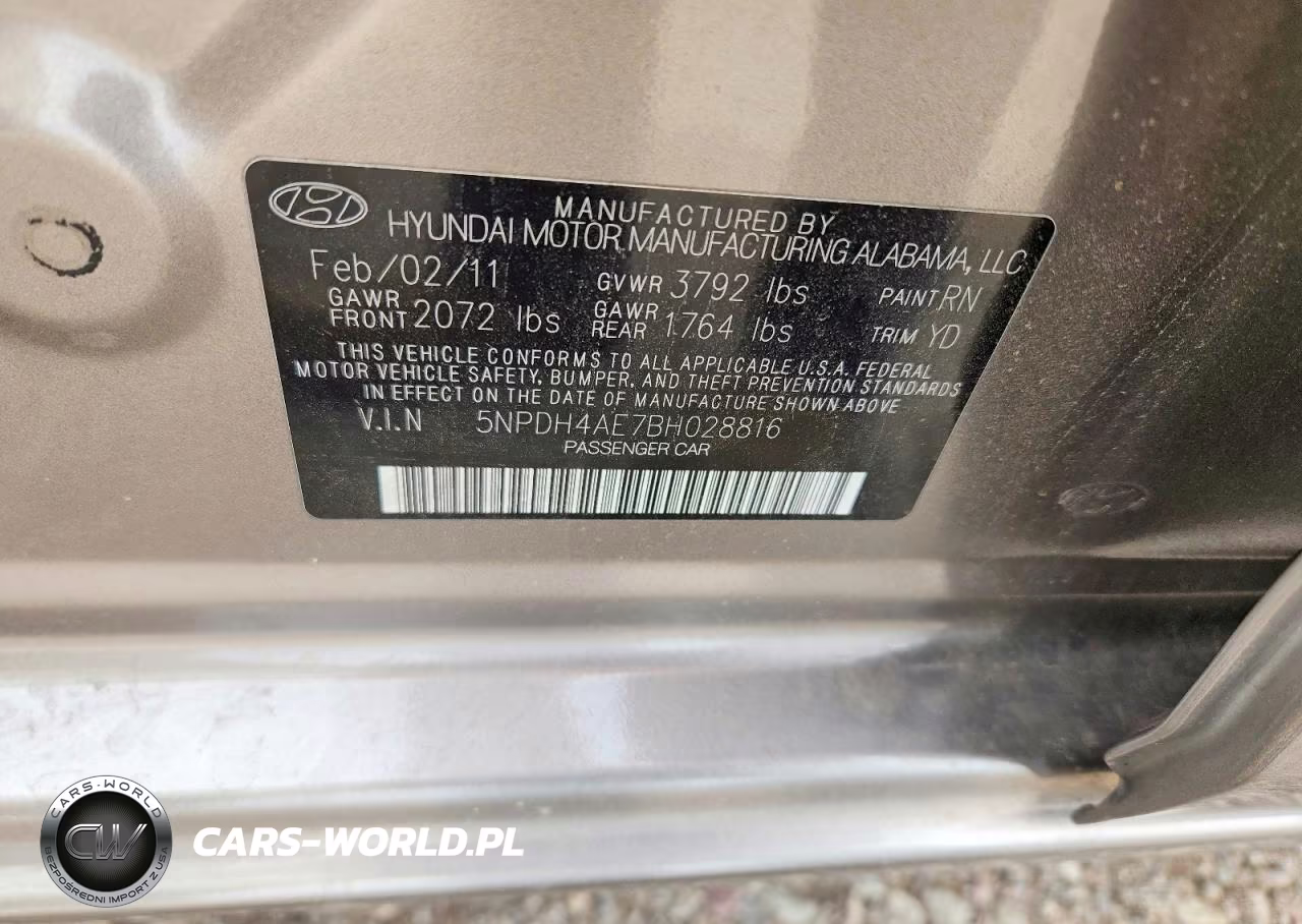 2011 Hyundai Elantra Gls VIN:5NPDH4AE7BH028816 - 12