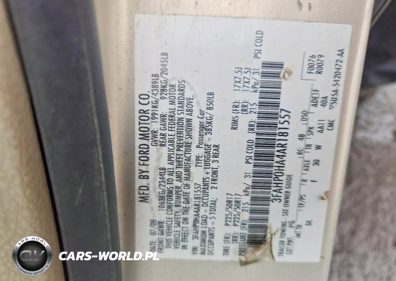 2010 Ford Fusion Se VIN:3FAHP0HA4AR181557 - 12