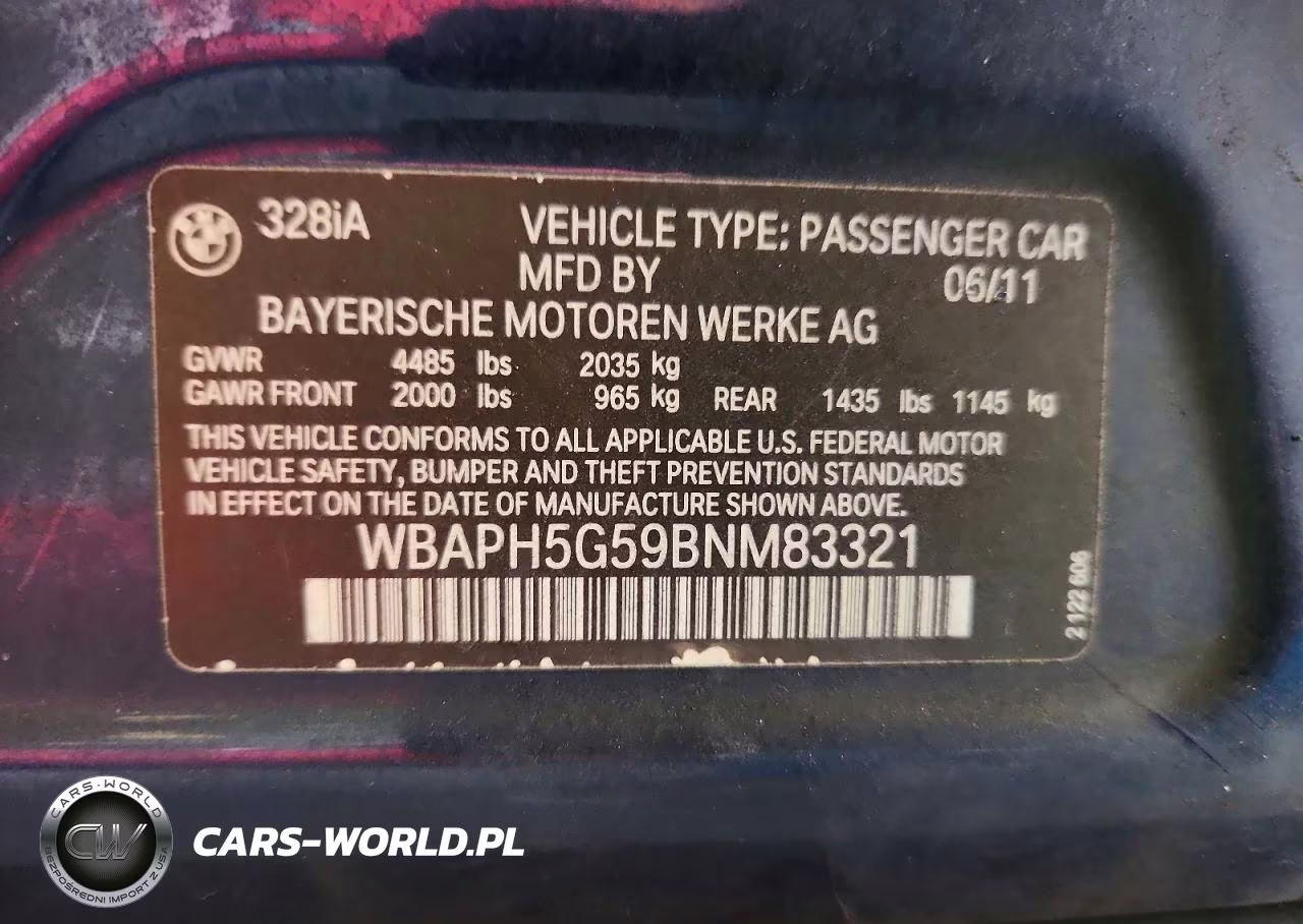 2011 BMW 328 I Sulev VIN:WBAPH5G59BNM83321 - 13