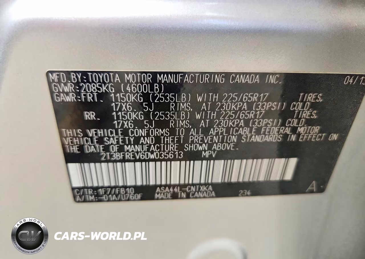 2013 Toyota Rav4 Le VIN:2T3BFREV6DW035613 - 13