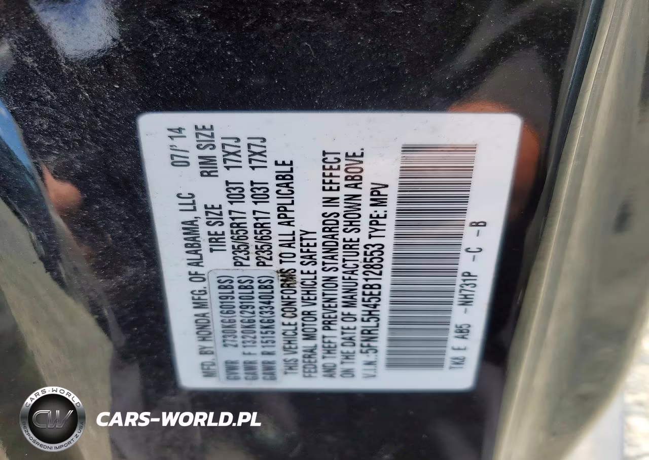 2014 Honda Odyssey Ex VIN:5FNRL5H45EB128553 - 14